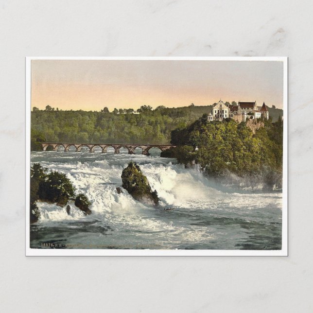 Rheinfall mit Schloss Laufen, Schiffchen. classic Postcard (Front)