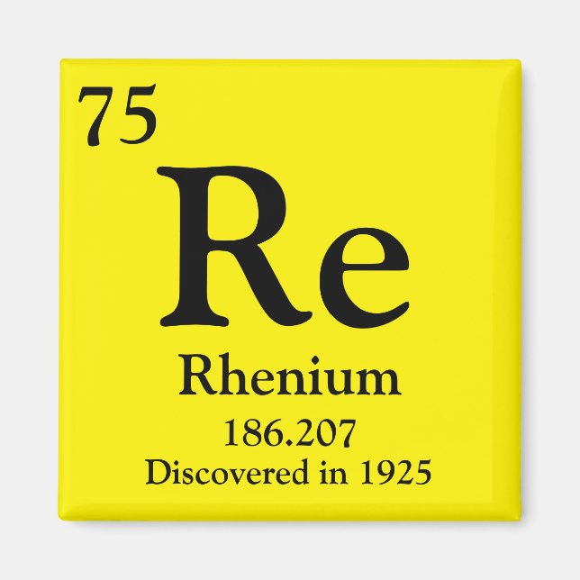 Rhenium Periodic Table Magnet (Front)