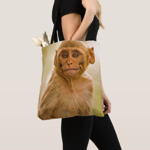 Rhesus Macaque Baby (Macaca Mulatta)   In Sariska Tote Bag