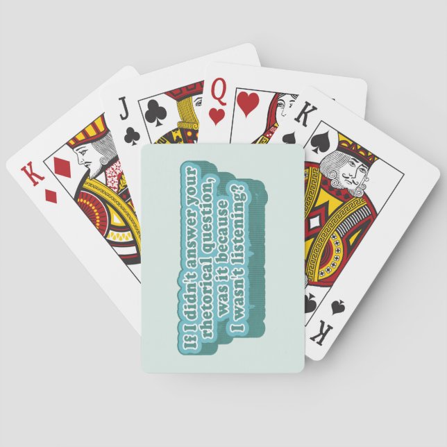 Rhetorical Questions Funny Grammar Playing Cards (Back)