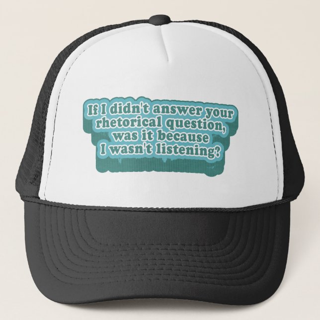 Rhetorical Questions Funny Grammar Trucker Hat (Front)