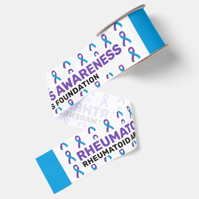 Rheumatoid Arthritis Awareness Pattern Ribbon Grosgrain Ribbon (Front+Back)