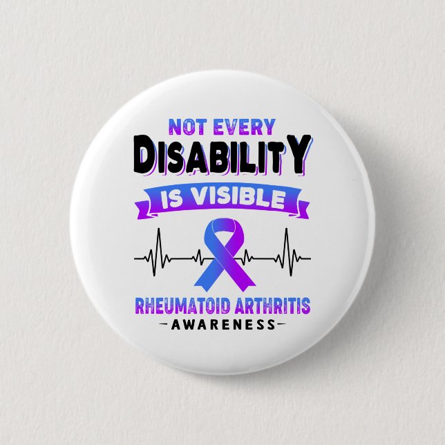 Rheumatoid Arthritis Awareness Ribbon Support Gift 6 Cm Round Badge (Front)