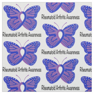 Rheumatoid Arthritis Butterfly Awareness Ribbon Fabric