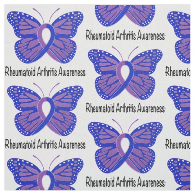 Rheumatoid Arthritis Butterfly Awareness Ribbon Fabric (Swatch)