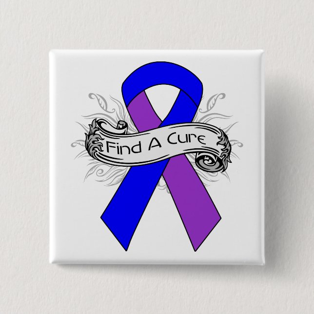 Rheumatoid Arthritis Find A Cure Ribbon 15 Cm Square Badge (Front)