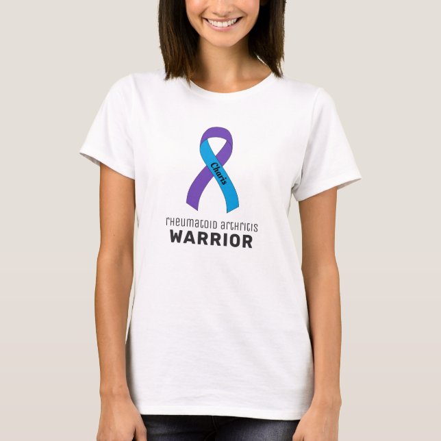 Rheumatoid Arthritis Ribbon White T-Shirt (Front)
