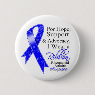 Rheumatoid Arthritis Support Hope Awareness 6 Cm Round Badge