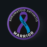 Rheumatoid Arthritis Warrior Ribbon Black Button<br><div class="desc">Rheumatoid Arthritis Warrior Ribbon Black Button for awareness and support for people with rheumatoid arthritis .</div>