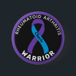 Rheumatoid Arthritis Warrior Ribbon Black Button<br><div class="desc">Rheumatoid Arthritis Warrior Ribbon Black Button for awareness and support for people with rheumatoid arthritis .</div>