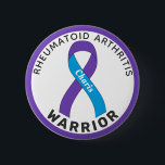 Rheumatoid Arthritis Warrior Ribbon White Button<br><div class="desc">Rheumatoid Arthritis Warrior Ribbon White Button for awareness and support for people with rheumatoid arthritis .</div>