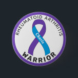 Rheumatoid Arthritis Warrior Ribbon White Button<br><div class="desc">Rheumatoid Arthritis Warrior Ribbon White Button for awareness and support for people with rheumatoid arthritis .</div>
