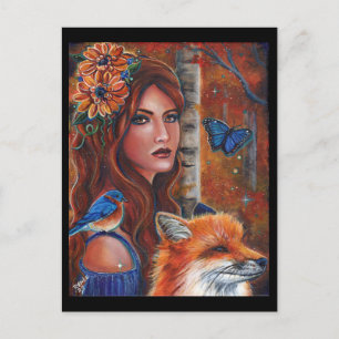 "Rhiannon" goddess with Bird by Renee Lavoie Postcard