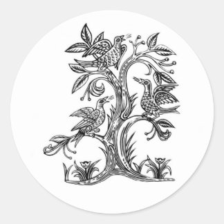 Rhiannon's Singing Birds Classic Round Sticker