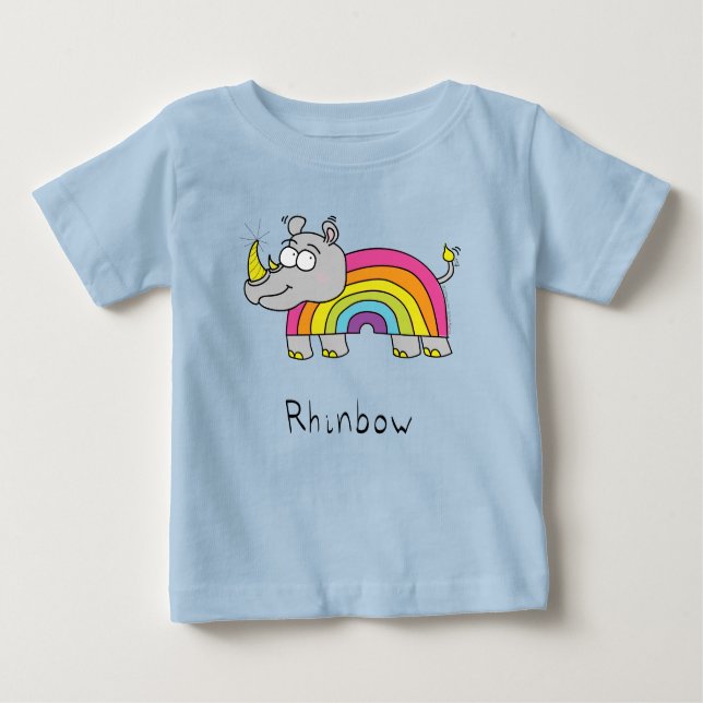 Rhinbow Rhino Rainbow Kid's Baby T-Shirt (Front)