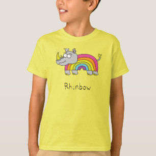 Rhinbow Rhino Rainbow Kid's Boy's T-Shirt Yellow