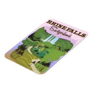 Rhine falls Switzerland travel poster Magnet