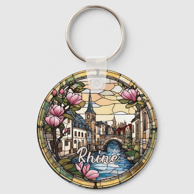 Rhine River Germany Key Ring (Front)