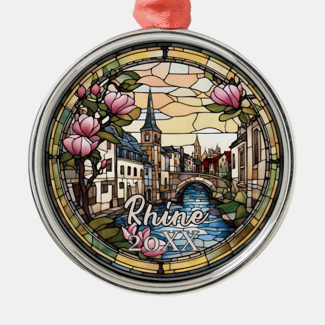 Rhine River Germany Metal Tree Decoration (Front)