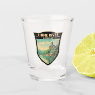 Rhine River Germany Section Travel Art Vintage Shot Glass