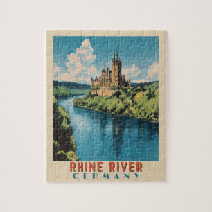 Rhine River Germany Vintage Travel Jigsaw Puzzle