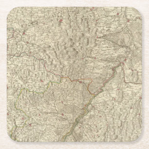 Rhine River Valley, France 2 Square Paper Coaster
