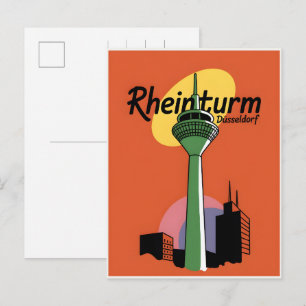 Rhine Tower Dusseldorf Rheinturm german gift Postcard