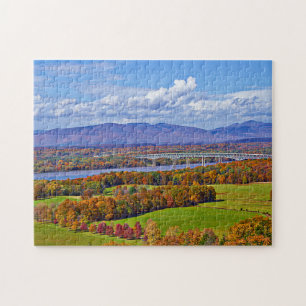Rhinecliff Bridge in the fall Jigsaw Puzzle
