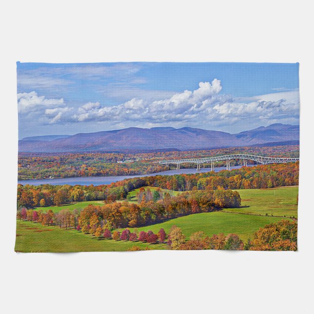 Rhinecliff Bridge in the fall Tea Towel (Horizontal)