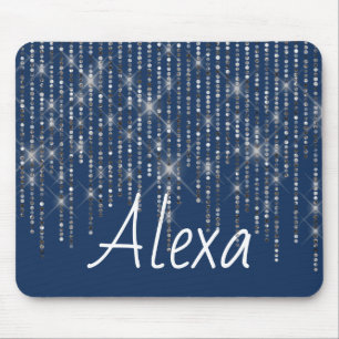 Rhinestone Bling with Name Mouse Pad