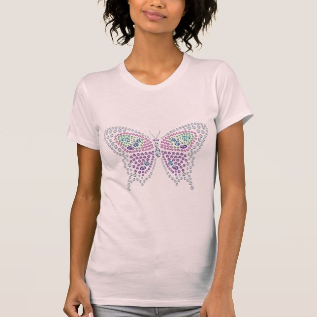 Rhinestone Butterfly Diamond Women's Top (Front)