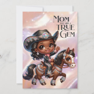 Rhinestone Cowgirl Mother's Day Personalised Card