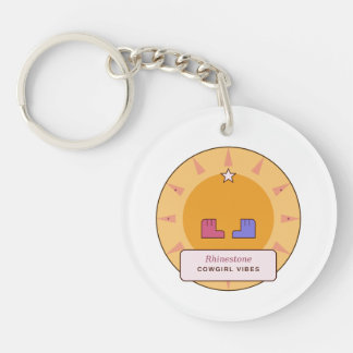 Rhinestone Cowgirl Vibes | Retro Western Sunburst Key Ring