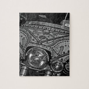 Rhinestone Harley in bw Jigsaw Puzzle