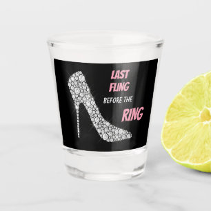 Rhinestone Heels Last Fling Shot Glass