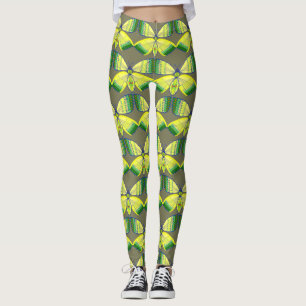 rhinestone-inspired geometric butterfly leggings