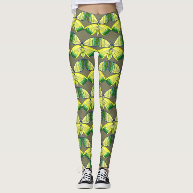 rhinestone-inspired geometric butterfly leggings (Front)