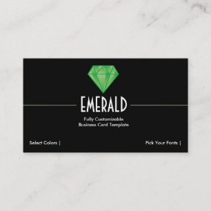 Rhinestone Jewel - Rhinestone Emerald Logo Busines Business Card