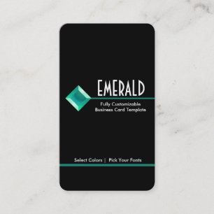 Rhinestone Jewel Teal - Rhinestone Emerald Logo Business Card
