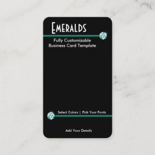 Rhinestone Jewellery - Rhinestone Emerald Logo Business Card