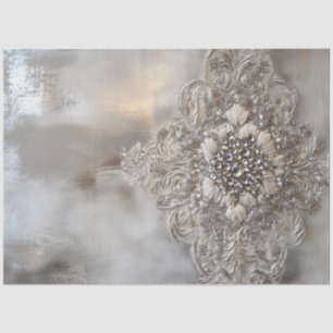 Rhinestone Patina, Decorative Silver Background Tissue Paper