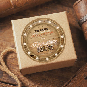 Rhinestone Rodeo Cowgirl Western Classic Round Sticker