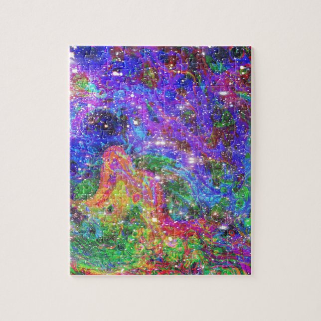 Rhinestone Space Cowboy Cosmic Art Print Jigsaw Puzzle (Vertical)