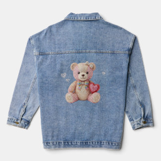 Rhinestone Valentine Bear  Denim Jacket