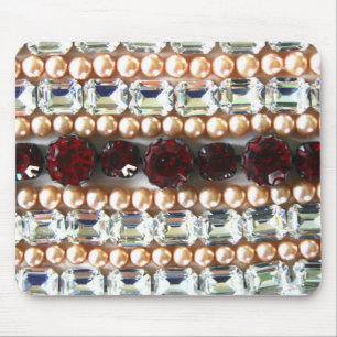 Rhinestones and pearls - vintage jewellery mouse pad