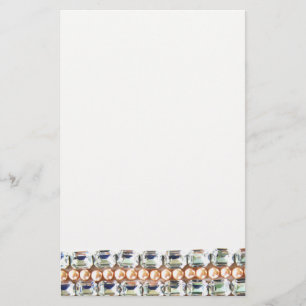 Rhinestones and pearls - vintage jewelry stationery