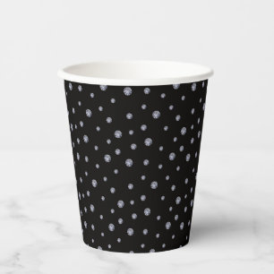 Rhinestones on black paper cups