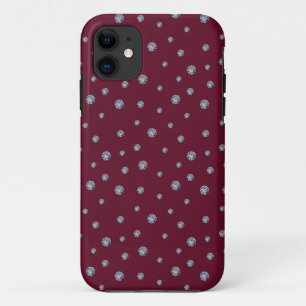Rhinestones on dark red Case-Mate iPhone case
