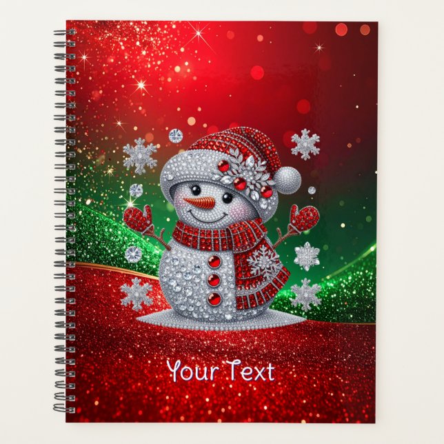 Rhinestones Snowman Holiday Planner (Front)