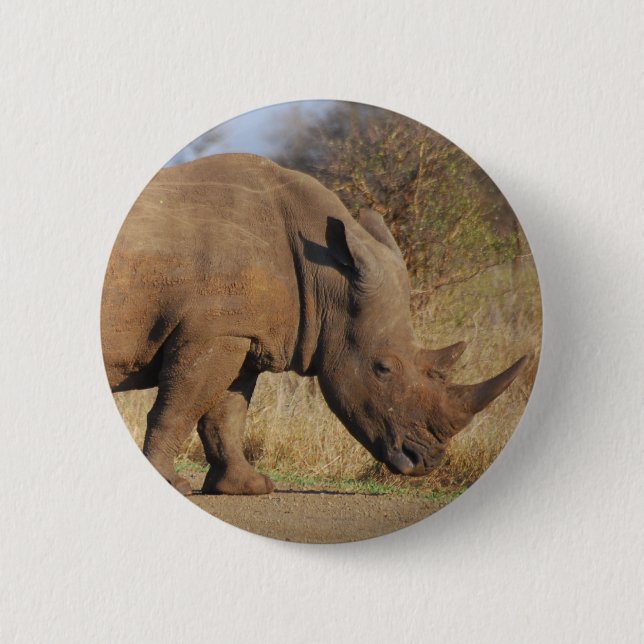Rhino 6 Cm Round Badge (Front)